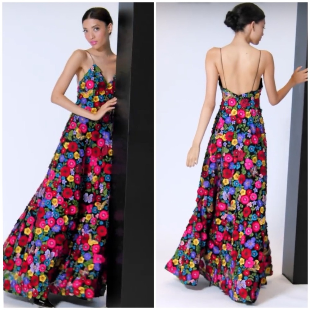 ALICE + OLIVIA DOMENICA EMBELLISHED BALL GOWN